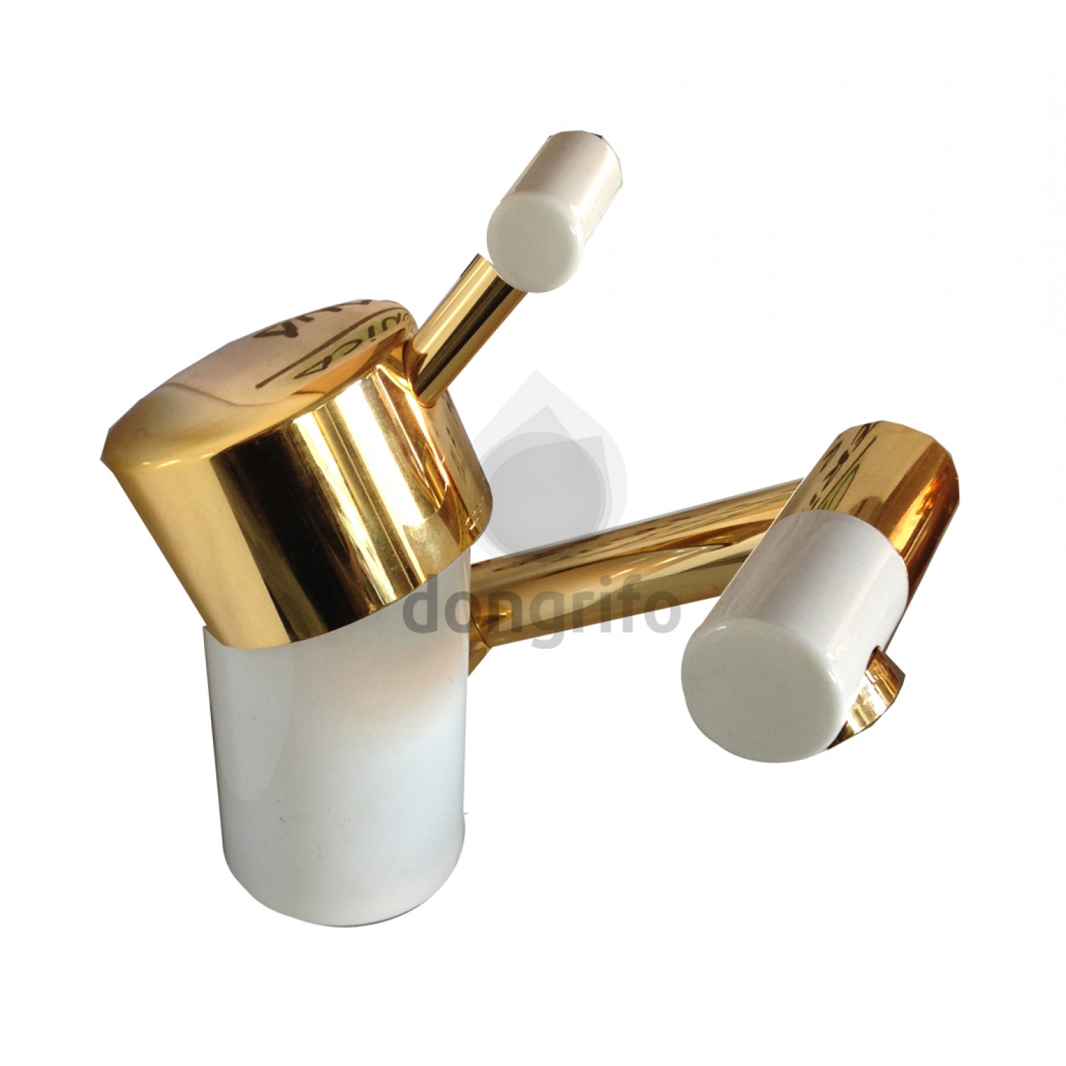 Conjunto de griferia blanco oro monomando bañera ducha marca italian