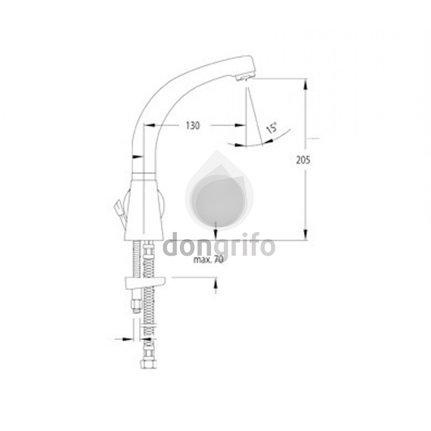 Grifo lavabo caño alto de la serie Vulcano de la marca Ramon Soler ref