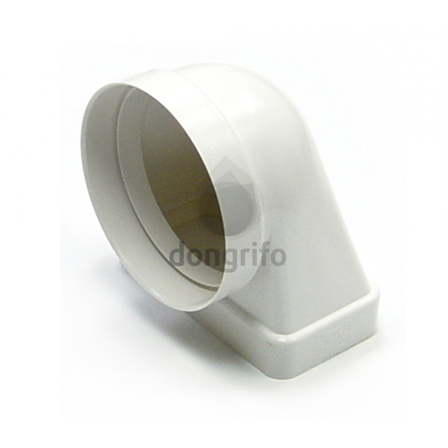 Codo Mixto de pvc de para tubo rectangular y para tubo redondo de