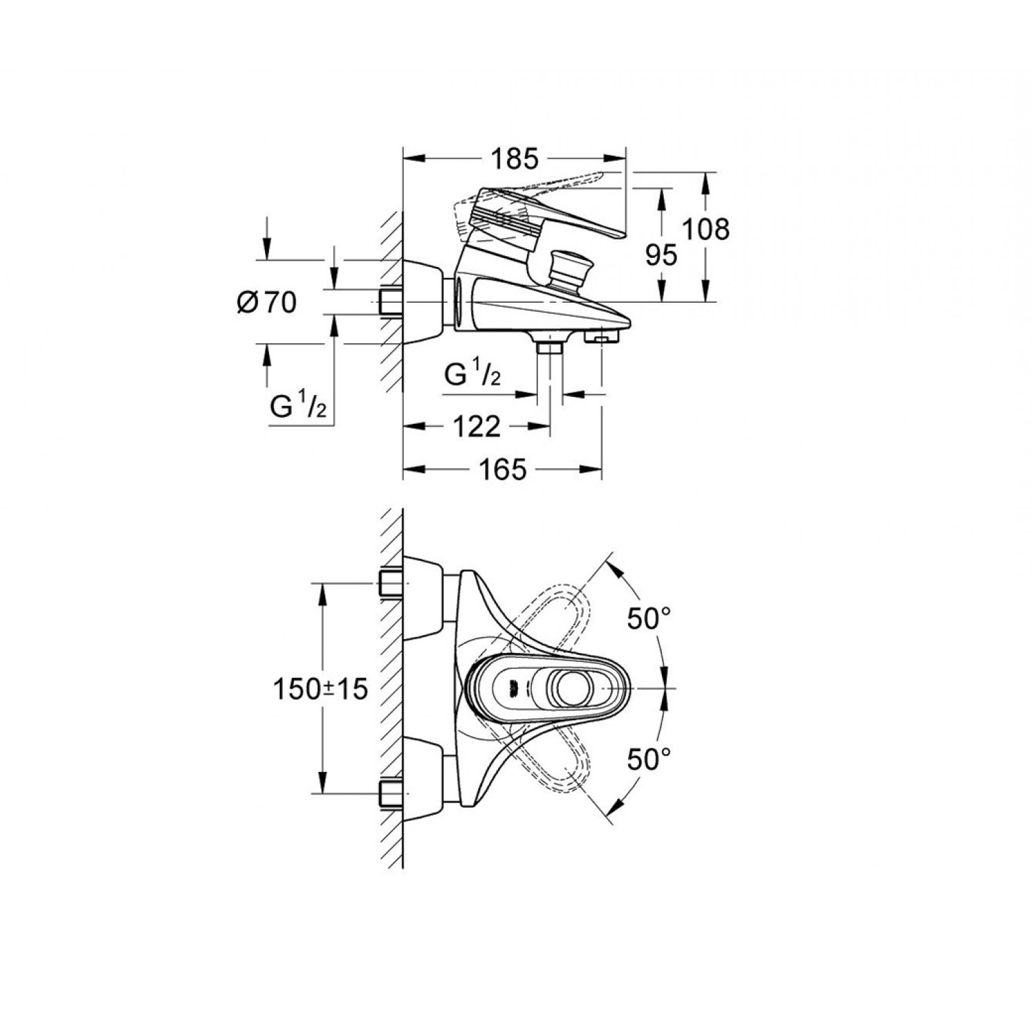 grohe 33553000 grifo banera
