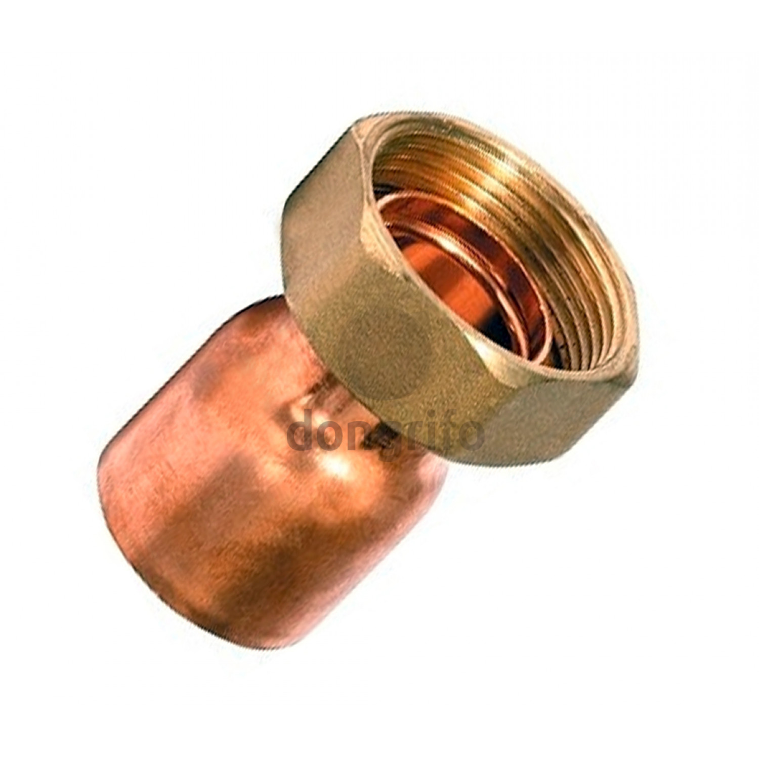 Racor de latón para soldar en tubo de cobre con soplete de soldadura en  sistema de agua.